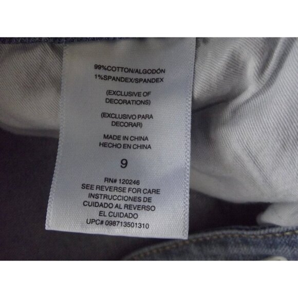 Wallflower Skinny Crop Jeans 9 Mid Rise Skinny Light Blue Embroidered Pockets - Picture 6 of 11